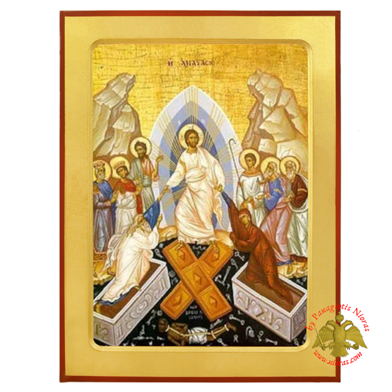 Η Ανάσταση του Χριστόυ Ξύλινη Βυζαντινή Εικόνα